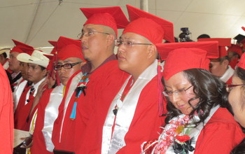 Students during graduation ceremony at Navajo Technical University
